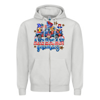 Dove Grey American truck gnomes Zipper Hoodie - AdoDesignShop