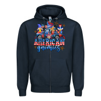 Navy American truck gnomes Zipper Hoodie - AdoDesignShop