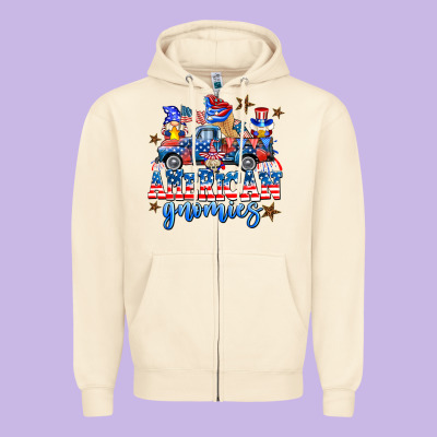 American Truck Gnomes Zipper Hoodie Designed By Adodesignshop