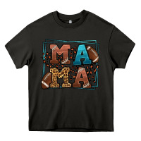 Asphalt American Football Mama Mother's Day Heavy Core Tee - LillyAllenDesigns