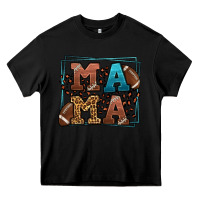 Black American Football Mama Mother's Day Heavy Core Tee - LillyAllenDesigns