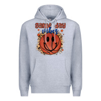 Heather Grey game day vibes Premium Hoodie - MaliasSmallBusiness