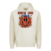 Oatmeal Heather game day vibes Premium Hoodie - MaliasSmallBusiness