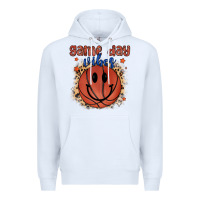 White game day vibes Premium Hoodie - MaliasSmallBusiness