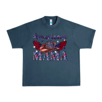 Midnight Navy American mama with cowboy Urban Heavy Tee - texasbilliewilder