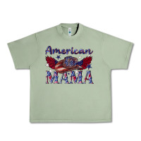 Oil Green American mama with cowboy Urban Heavy Tee - texasbilliewilder