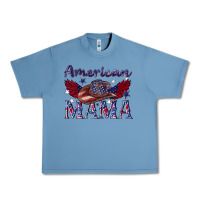 Pebble Blue American mama with cowboy Urban Heavy Tee - texasbilliewilder
