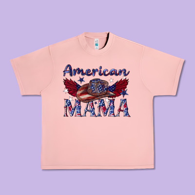 Urban Heavy Tee American mama with cowboy