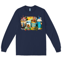 Navy louisiana coffee cups Long Sleeve Tee - Zillion Design Studio