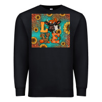 Black love autumn cow Premium Sweatshirt - Jasminsmagicworld