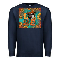 Navy love autumn cow Premium Sweatshirt - Jasminsmagicworld