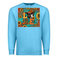 Ocean Blue love autumn cow Premium Sweatshirt - Jasminsmagicworld