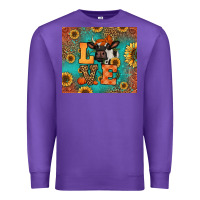 Purple love autumn cow Premium Sweatshirt - Jasminsmagicworld