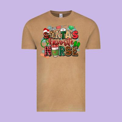 Santa's Favorite Nurse Vintage Tee Designed By Zillion Design Studio