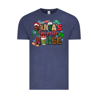 Vintage Denim santa's favorite nurse Vintage Tee - Zillion Design Studio