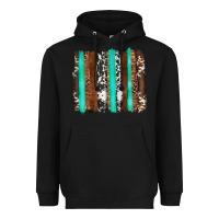 Black western cowhide wood and turquoise glitter brushstrokes Heavyweight Hoodie - Artiststas