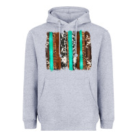 Heather Grey western cowhide wood and turquoise glitter brushstrokes Heavyweight Hoodie - Artiststas