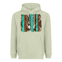 Matcha western cowhide wood and turquoise glitter brushstrokes Heavyweight Hoodie - Artiststas