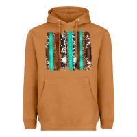 Meerkat western cowhide wood and turquoise glitter brushstrokes Heavyweight Hoodie - Artiststas