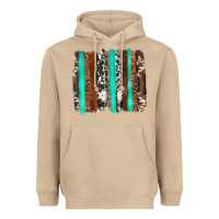 Mushroom western cowhide wood and turquoise glitter brushstrokes Heavyweight Hoodie - Artiststas