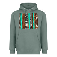 Sage western cowhide wood and turquoise glitter brushstrokes Heavyweight Hoodie - Artiststas
