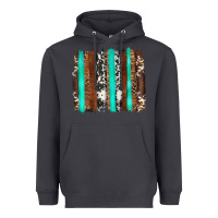 Smoke western cowhide wood and turquoise glitter brushstrokes Heavyweight Hoodie - Artiststas