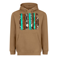 Toasted Coconut western cowhide wood and turquoise glitter brushstrokes Heavyweight Hoodie - Artiststas
