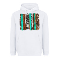 White western cowhide wood and turquoise glitter brushstrokes Heavyweight Hoodie - Artiststas