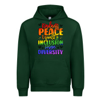 Forest Green inspirational words in rainbow colors Urban Hoodie - LillyAllenDesigns