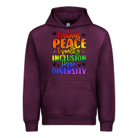 Mauve Wine inspirational words in rainbow colors Urban Hoodie - LillyAllenDesigns
