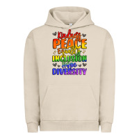 Pigment French Oak inspirational words in rainbow colors Urban Hoodie - LillyAllenDesigns