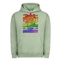 Pigment Oil Green inspirational words in rainbow colors Urban Hoodie - LillyAllenDesigns