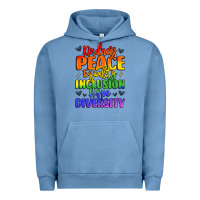 Pigment Pebble Blue inspirational words in rainbow colors Urban Hoodie - LillyAllenDesigns