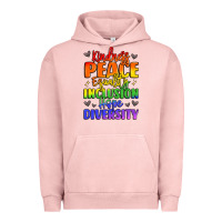 Pigment Salmon inspirational words in rainbow colors Urban Hoodie - LillyAllenDesigns