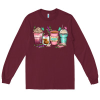 Burgundy mom coffee cups Long Sleeve Tee - Zillion Design Studio
