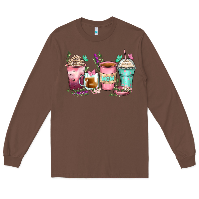 Mom Coffee Cups Long Sleeve Tee by Zillion Design Studio | Teevron