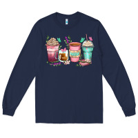 Navy mom coffee cups Long Sleeve Tee - Zillion Design Studio
