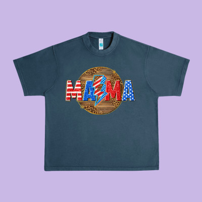 Urban Heavy Tee American mama with lightning bolt