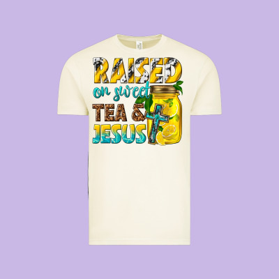 Vintage Tee raised on sweet tea and jesus