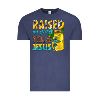 Vintage Denim raised on sweet tea and jesus Vintage Tee - texasbilliewilder