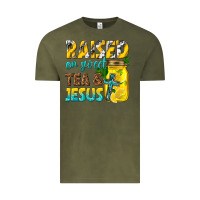 Vintage Olive raised on sweet tea and jesus Vintage Tee - texasbilliewilder