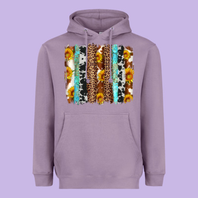 Western Cowhide Leopard Turquoise Brushstrokes Heavyweight Hoodie Designed By Artiststas