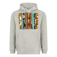 Moon Dust western cowhide leopard turquoise brushstrokes Heavyweight Hoodie - Artiststas