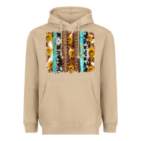 Mushroom western cowhide leopard turquoise brushstrokes Heavyweight Hoodie - Artiststas