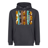 Smoke western cowhide leopard turquoise brushstrokes Heavyweight Hoodie - Artiststas