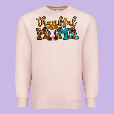 Thankful Mama Baby Calf Premium Sweatshirt Designed By Jasminsmagicworld
