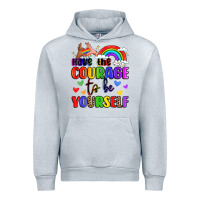 Heather Grey courage to be yourself rainbow message Urban Hoodie - LillyAllenDesigns