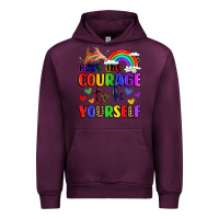 Mauve Wine courage to be yourself rainbow message Urban Hoodie - LillyAllenDesigns