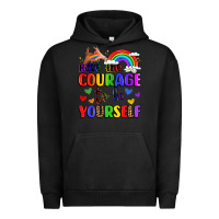Pigment Black courage to be yourself rainbow message Urban Hoodie - LillyAllenDesigns