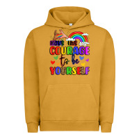 Pigment Peanut Butter courage to be yourself rainbow message Urban Hoodie - LillyAllenDesigns